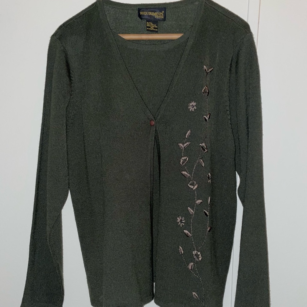 REQUIREMENTS army green blouse , petites